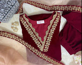 Maroon velvet suit set - kasumi.in